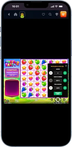 Fruit Party Ajustar la apuesta y jugar