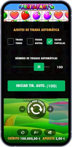 Ajustes de Autojuego en Fruit Party